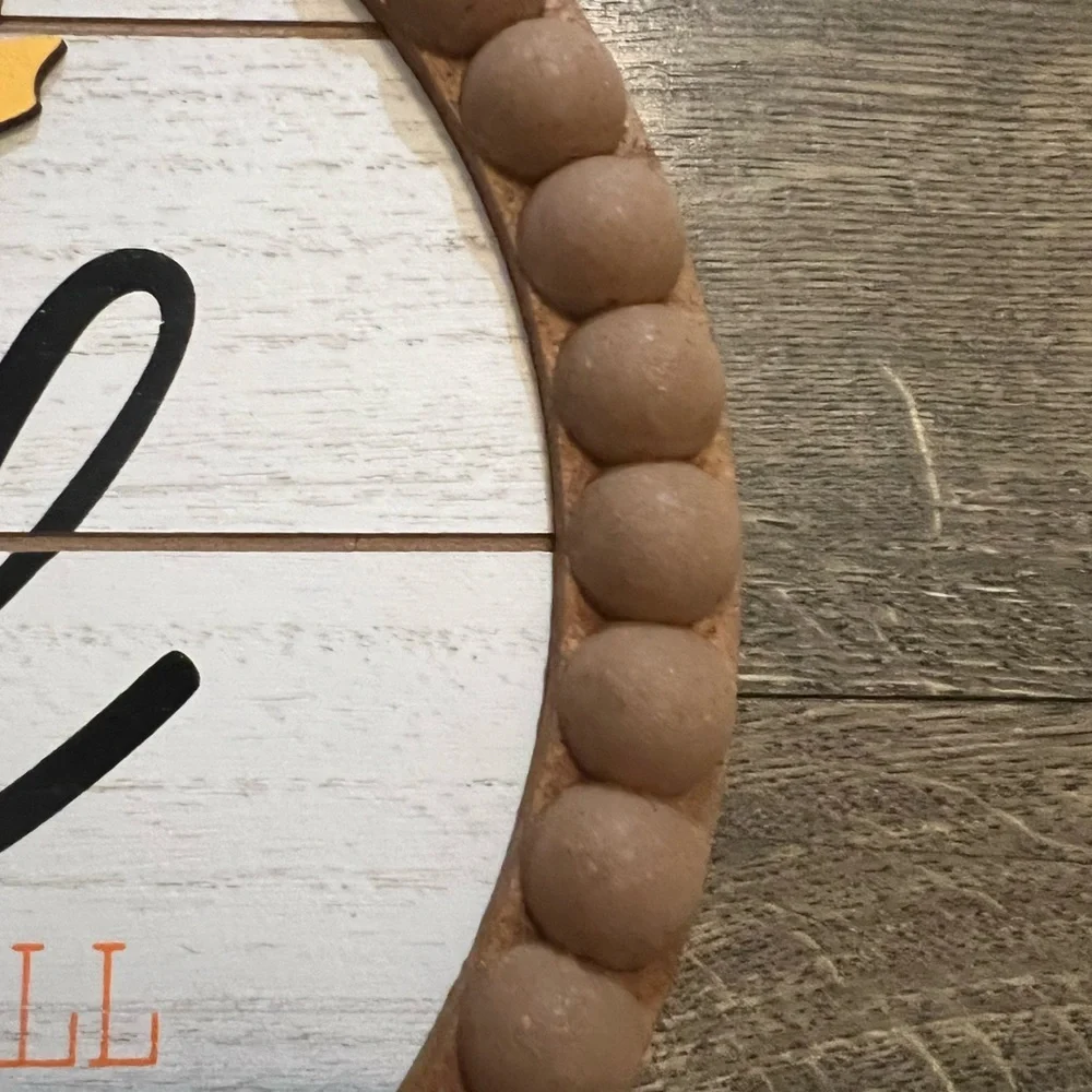 2 Round Wooden Fall‎ Themed Signs NEW